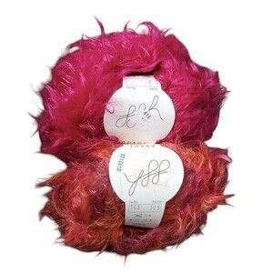 2x SRK Yarn Skeins Eyelash Yarn Pink Orange Made In Italy Mixed Colors 50g NWT